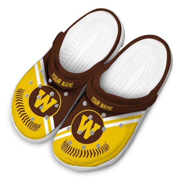 custom western michigan broncos baseball motif clog latest model