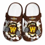 custom western michigan broncos gripping hand clog best selling
