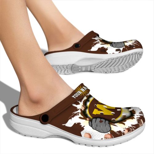 custom western michigan broncos gripping hand clog fashion forward