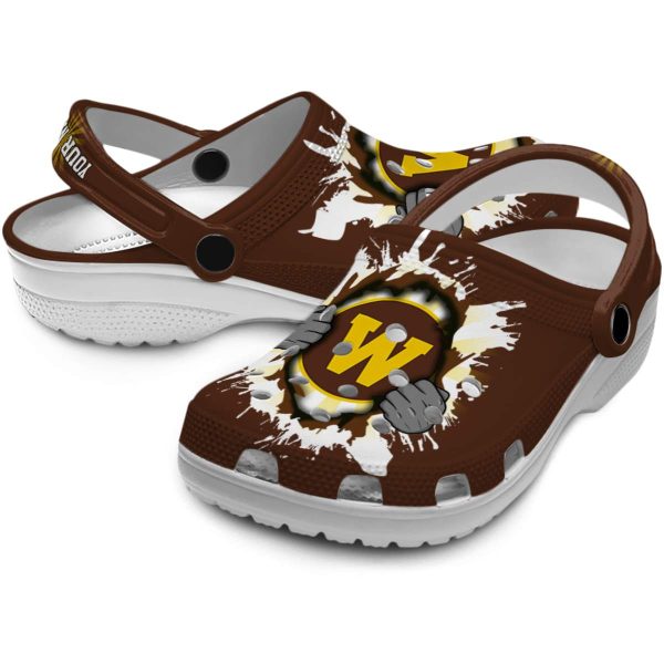 custom western michigan broncos gripping hand clog high quality