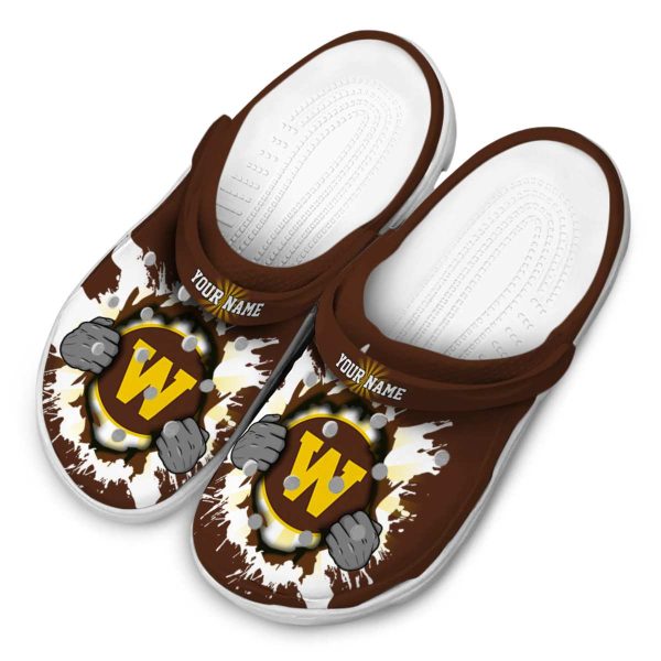 custom western michigan broncos gripping hand clog latest model