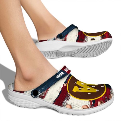 custom western michigan broncos patriotic stripes clog fashion forward