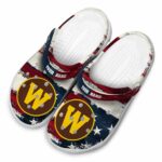 custom western michigan broncos patriotic stripes clog best selling