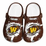 custom western michigan broncos splash motif background clog best selling