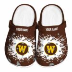 custom western michigan broncos splatter background clog best selling