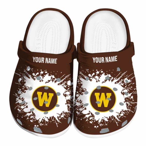 custom western michigan broncos splatter background clog best selling