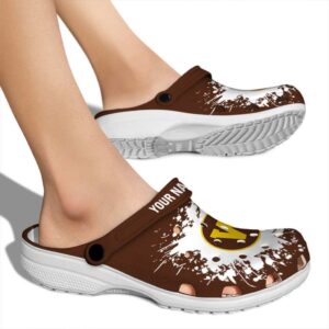 custom western michigan broncos splatter background clog fashion forward