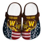custom western michigan broncos star spangled side pattern clog best selling