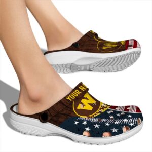 custom western michigan broncos star spangled side pattern clog fashion forward
