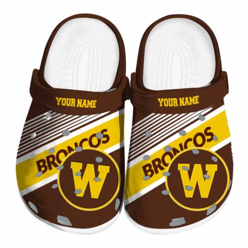custom western michigan broncos vibrant dual tone clog best selling