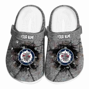 custom winnipeg jets cracked ground texture clog best selling