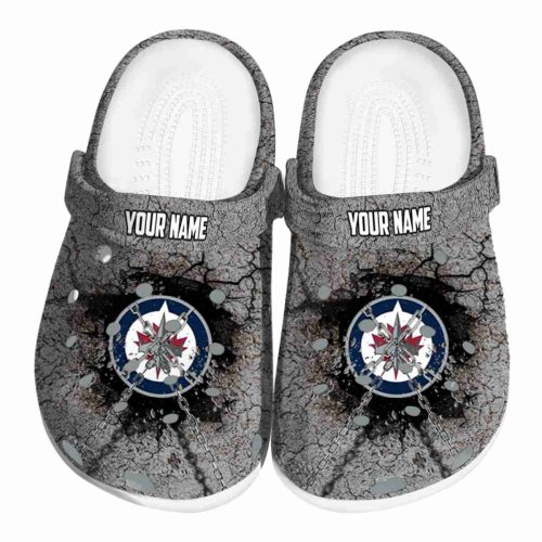 custom winnipeg jets cracked ground texture clog best selling