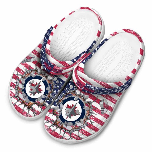 custom winnipeg jets freedom splinter clog latest model