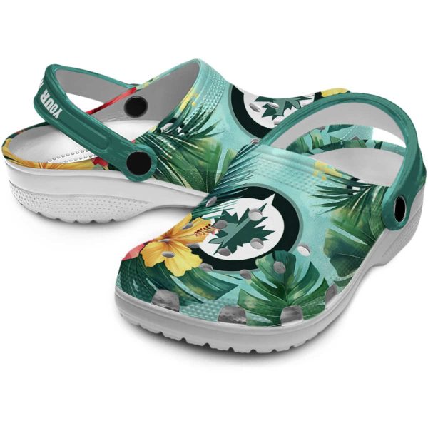 custom winnipeg jets tropical vibes clog high quality