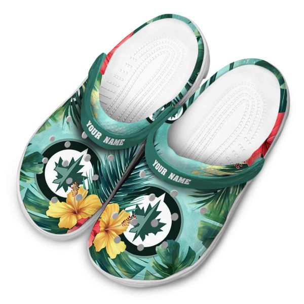 custom winnipeg jets tropical vibes clog latest model