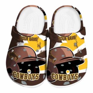 custom wyoming cowboys baseball helmet clog best selling