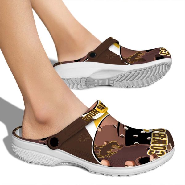 custom wyoming cowboys baseball helmet clog fashion forward