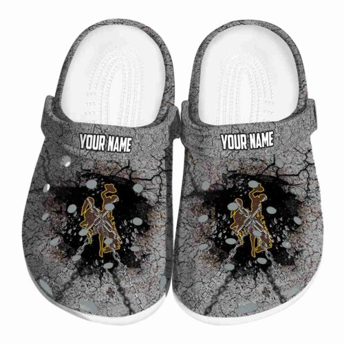 custom wyoming cowboys cracked ground texture clog best selling