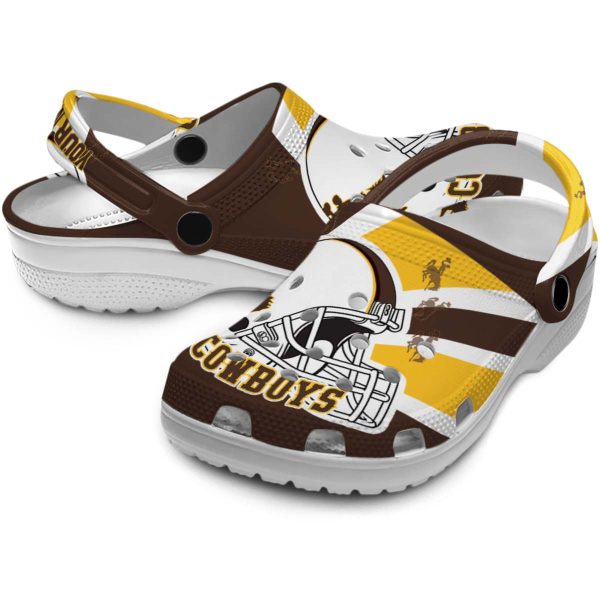 custom wyoming cowboys football helmet clog high quality