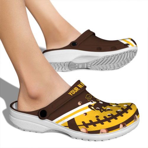 custom wyoming cowboys football motif clog fashion forward