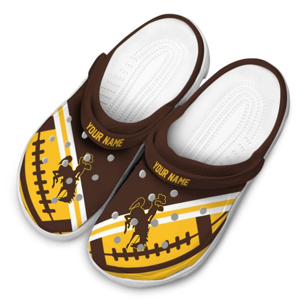 custom wyoming cowboys football motif clog latest model