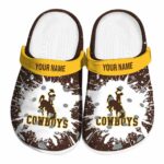 custom wyoming cowboys splash art clog best selling