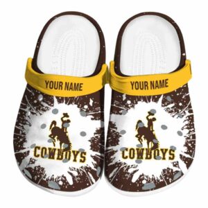 custom wyoming cowboys splash art clog best selling
