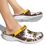 custom wyoming cowboys splash art clog best selling