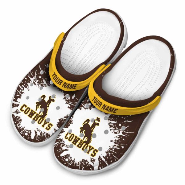 custom wyoming cowboys splash art clog latest model