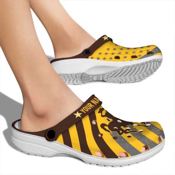 custom wyoming cowboys star spangled graphic clog fashion forward