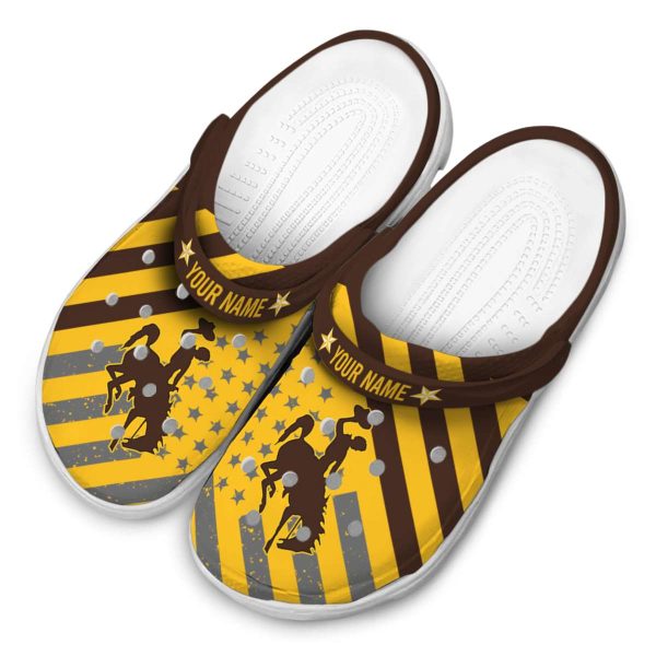 custom wyoming cowboys star spangled graphic clog latest model