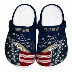 customized akron zips star spangled side pattern clog best selling
