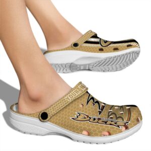 customized anaheim ducks contrasting stripes clog fashion forward