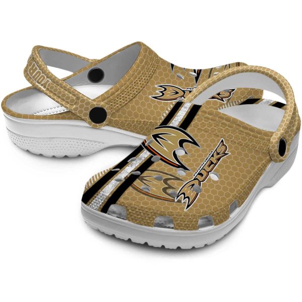 customized anaheim ducks contrasting stripes clog high quality