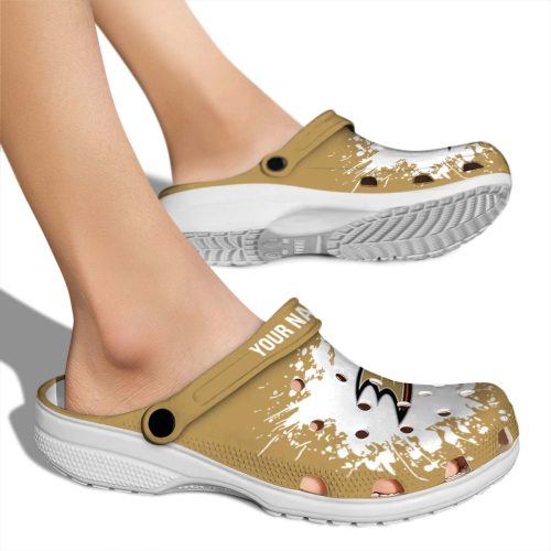 customized anaheim ducks splatter background clog fashion forward