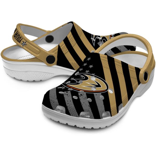 customized anaheim ducks star spangled graphic clog high quality