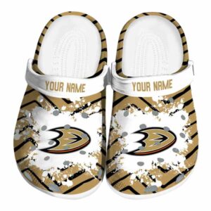 customized anaheim ducks zigzag paint burst clog best selling
