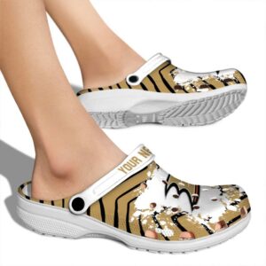 customized anaheim ducks zigzag paint burst clog fashion forward