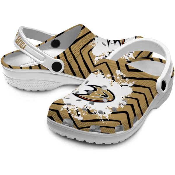 customized anaheim ducks zigzag paint burst clog high quality