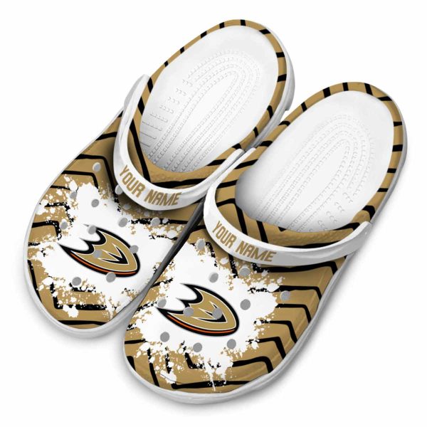 customized anaheim ducks zigzag paint burst clog latest model