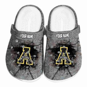 customized appalachian state mountaineers cracked ground texture clog best selling