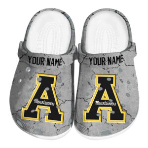 customized appalachian state mountaineers cracked texture clog best selling