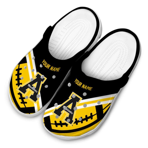 customized appalachian state mountaineers football motif clog latest model