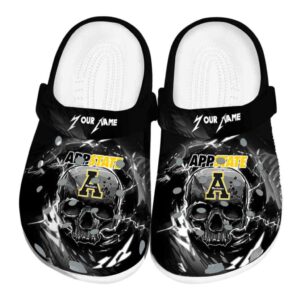customized appalachian state mountaineers gothic skull clog best selling