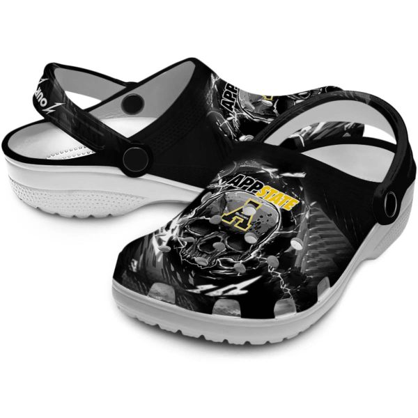 customized appalachian state mountaineers gothic skull clog high quality