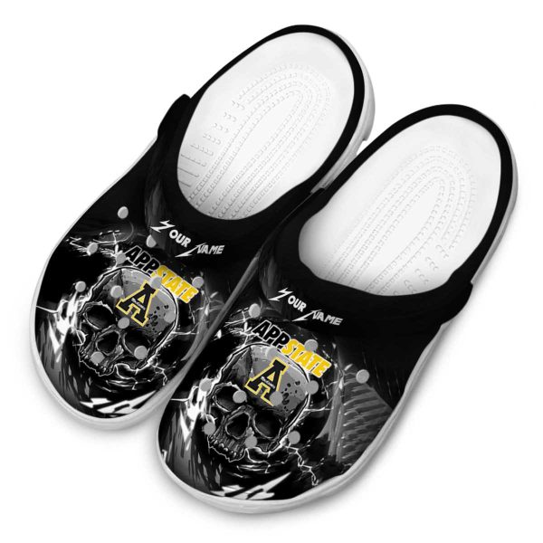 customized appalachian state mountaineers gothic skull clog latest model