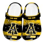 customized appalachian state mountaineers paint splatter graphics clog best selling