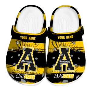 customized appalachian state mountaineers paint splatter graphics clog best selling
