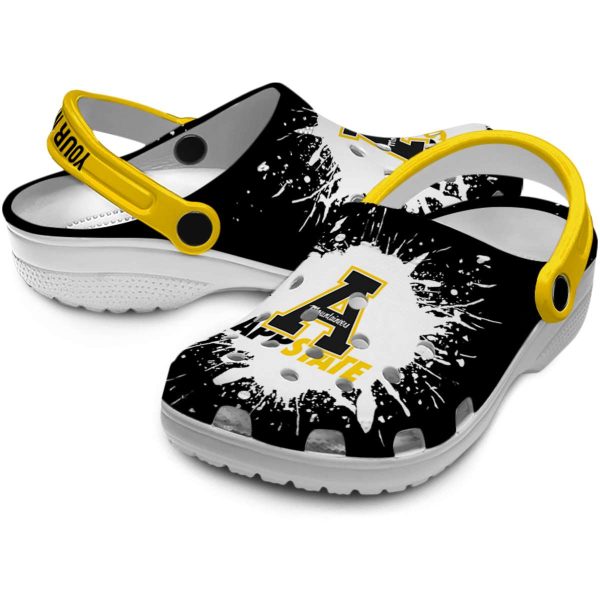 customized appalachian state mountaineers splash art clog high quality
