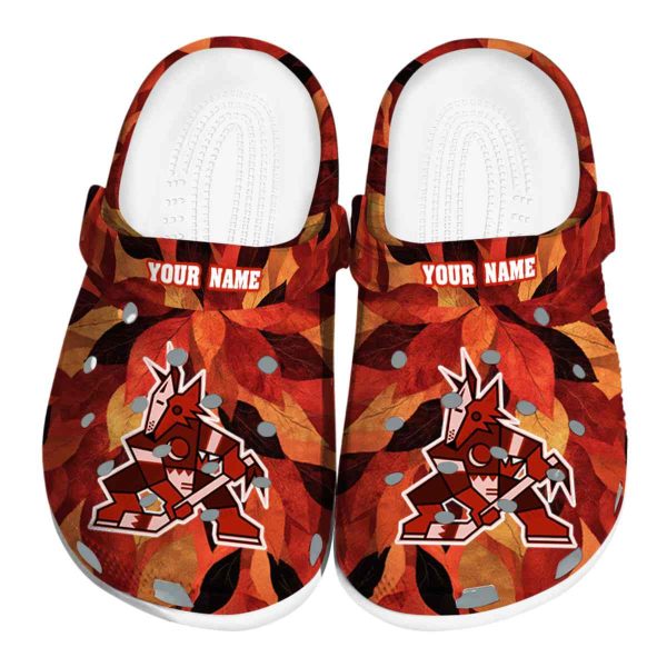customized arizona coyotes autumn leaves clog best selling
